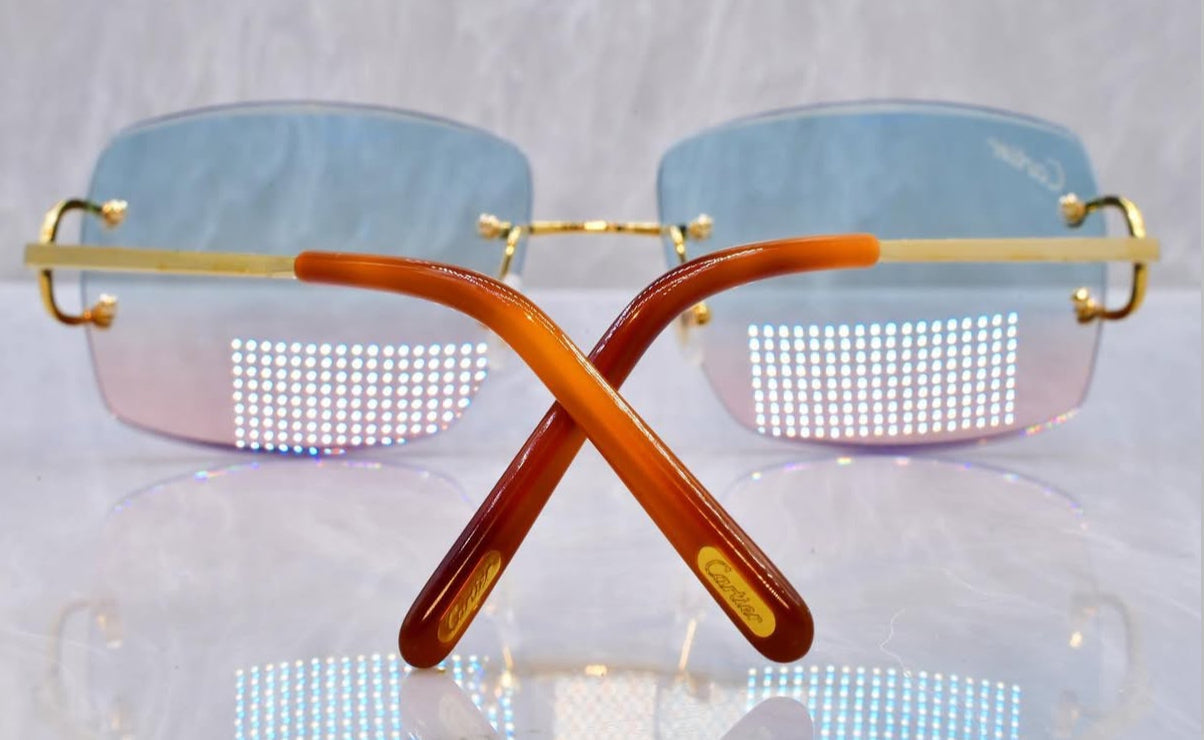 Pre-Owned Cartier C-Decor Sunglasses Turquoise Gradient