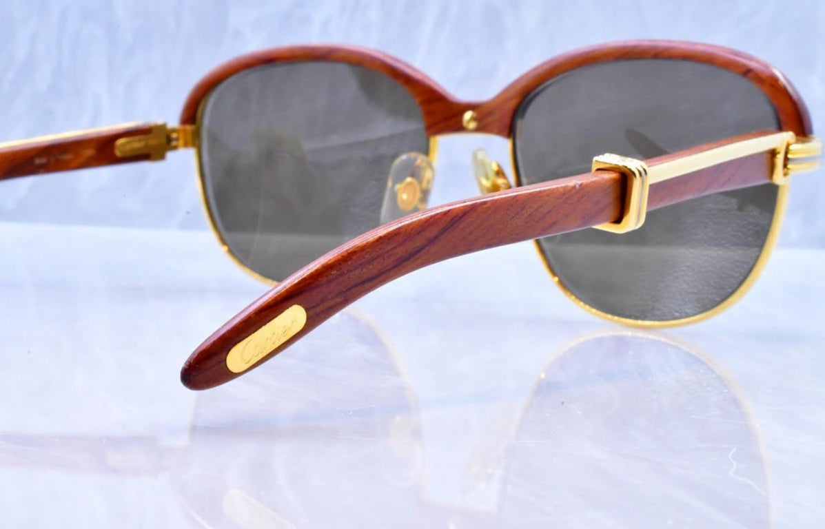 Pre-Owned Malmaison Wood Frame Sunglasses Smoke Gradient