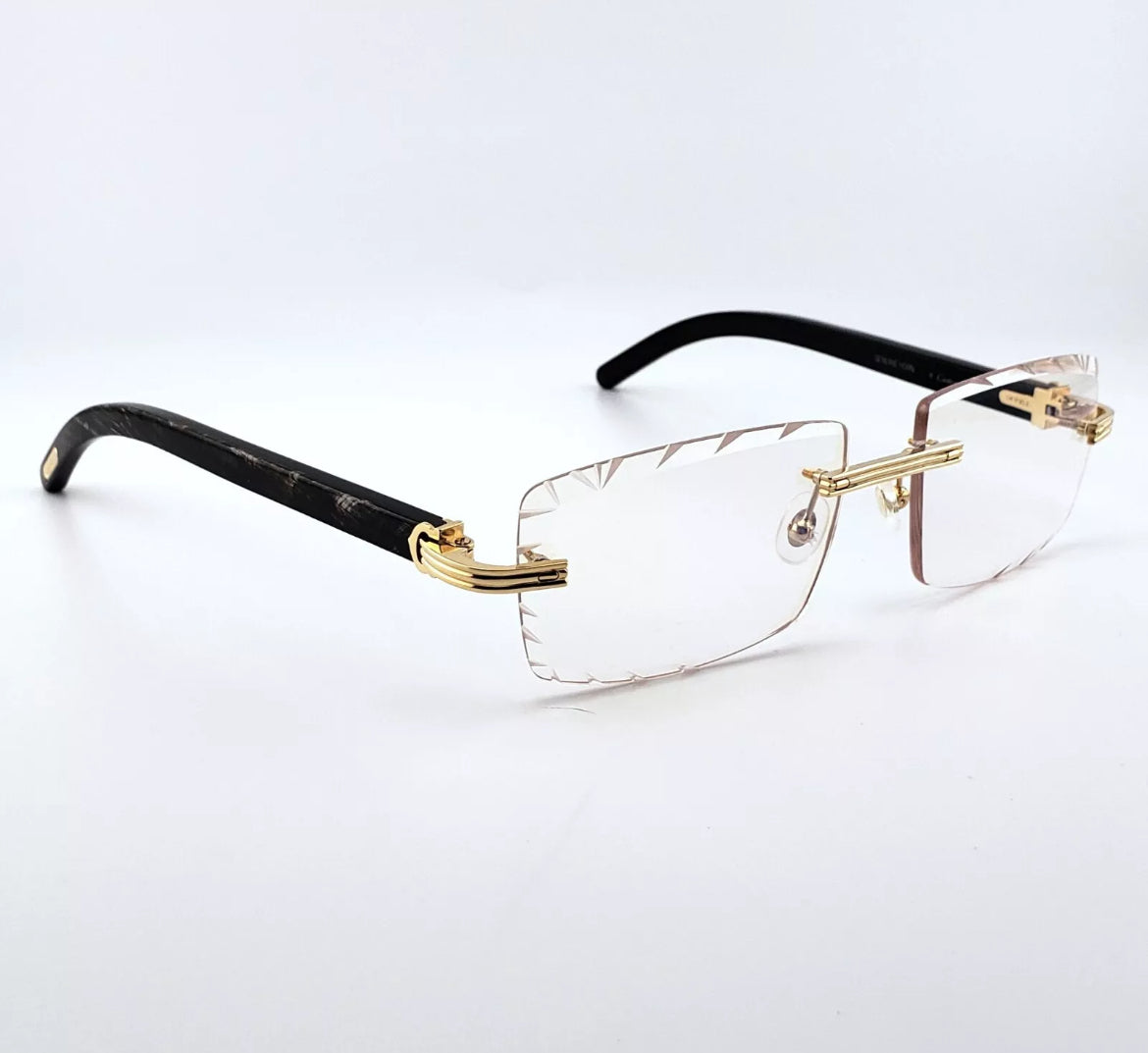 Pre-Owned Cartier Buffalo Horn Premiere Diamond Cut Sunglasses