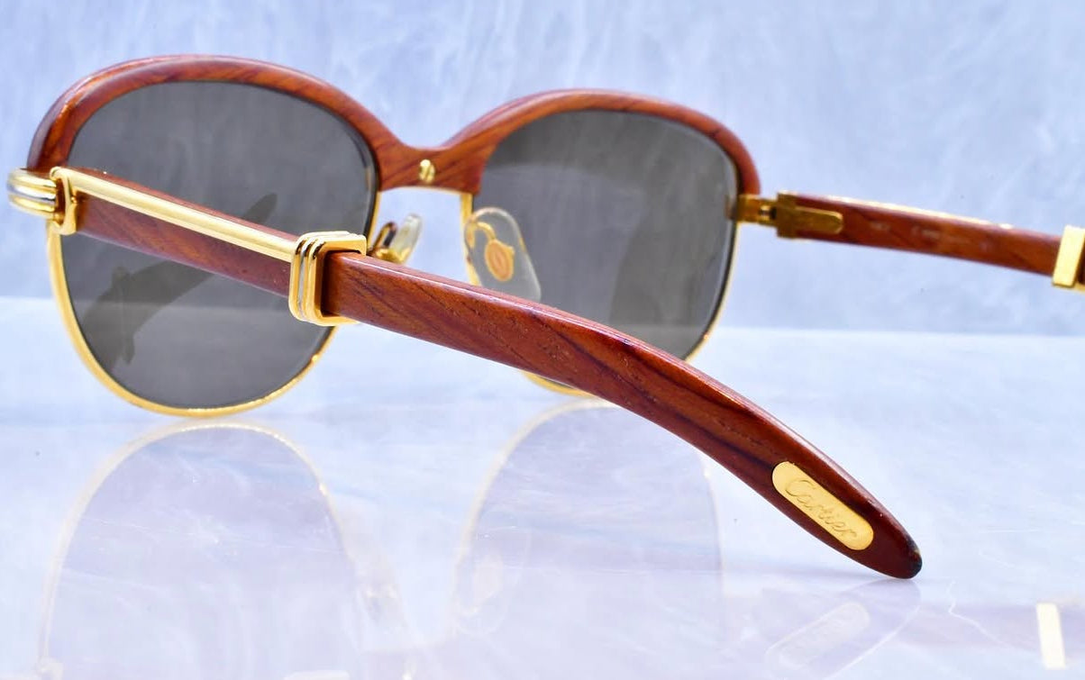 Pre-Owned Malmaison Wood Frame Sunglasses Smoke Gradient