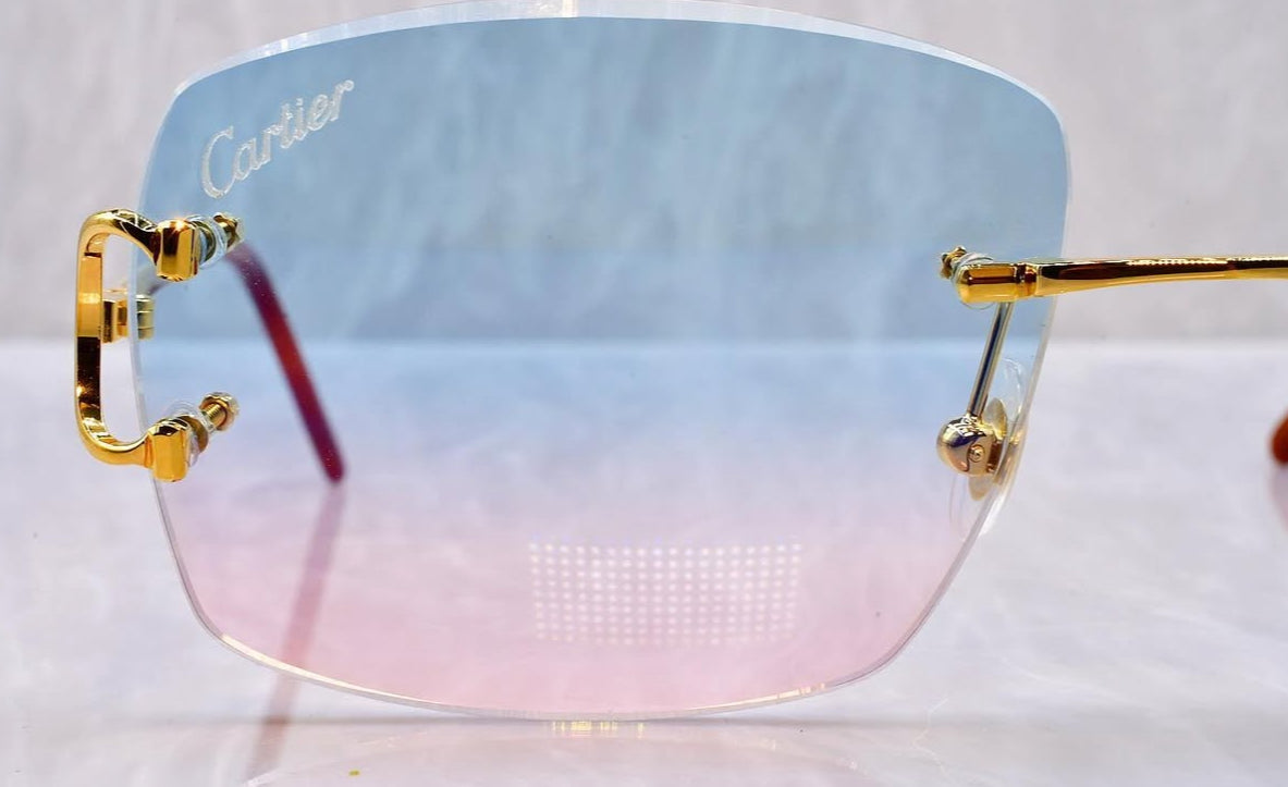 Pre-Owned Cartier C-Decor Sunglasses Turquoise Gradient