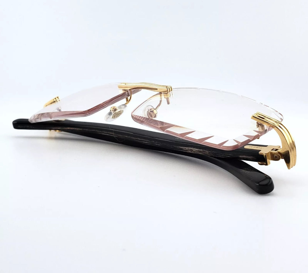Pre-Owned Cartier Buffalo Horn Premiere Diamond Cut Sunglasses