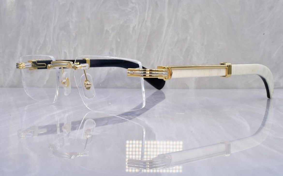 Pre-Owned Cartier Buffalo Horn Premiere Sunglasses Clear