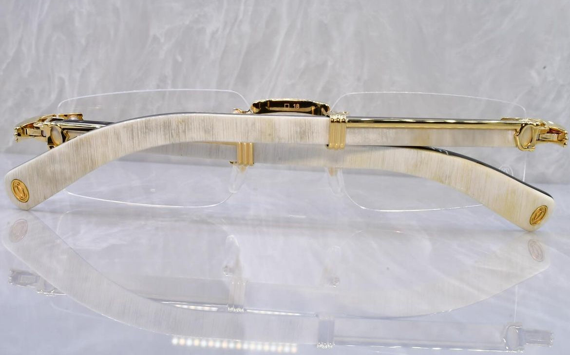 Pre-Owned Cartier Buffalo Horn Premiere Sunglasses Clear