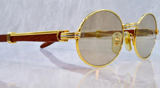 Pre-Owned Wood Frame giverny Sunglasses Champagne Gradient