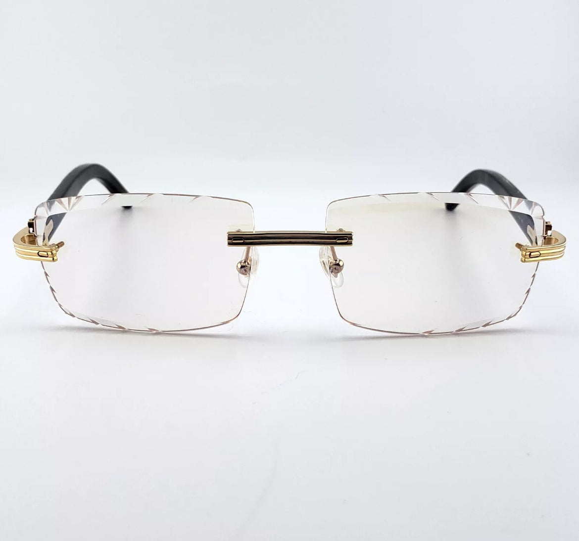 Pre-Owned Cartier Buffalo Horn Premiere Diamond Cut Sunglasses