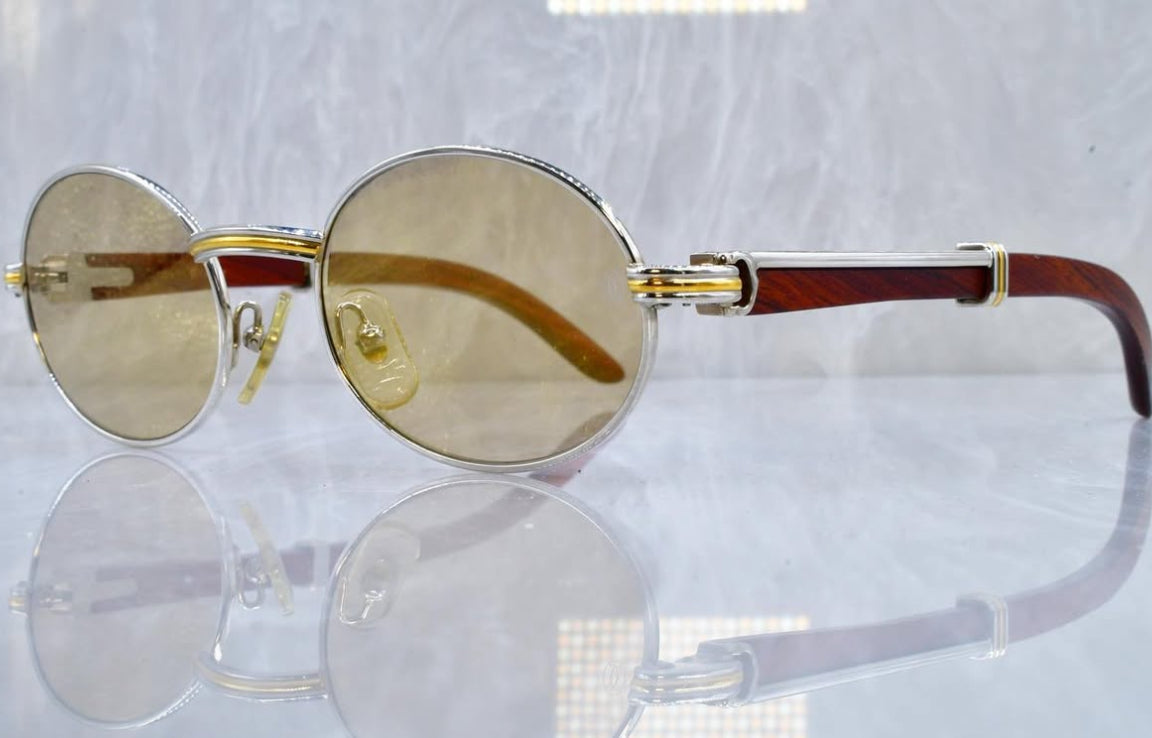 Pre-Owned Wood Frame Sunglasses Bleached Brown Gradient