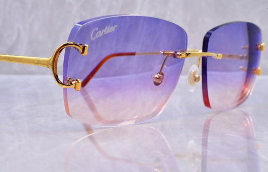 Pre-Owned Cartier C-Decor Sunglasses Lavender Gradient