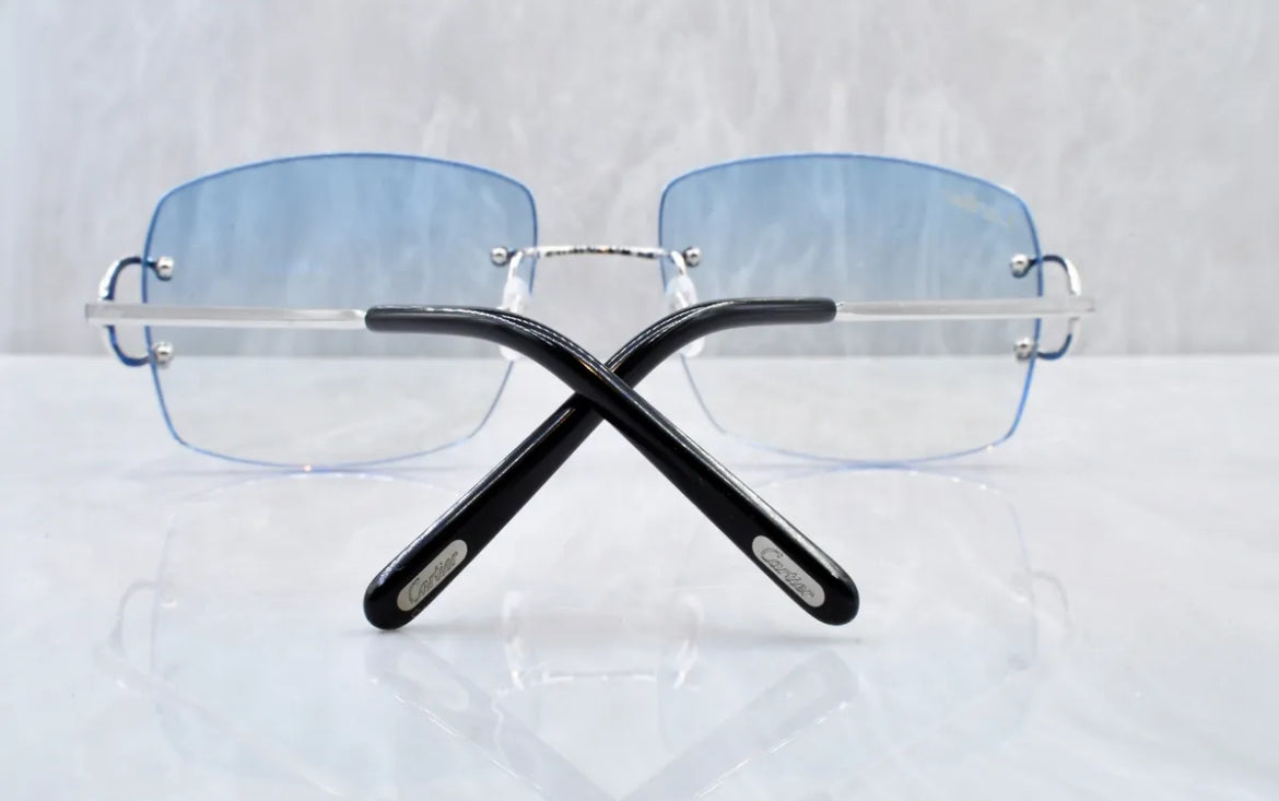Pre-Owned Cartier C-Decor Sunglasses Aqua Blue Gradient