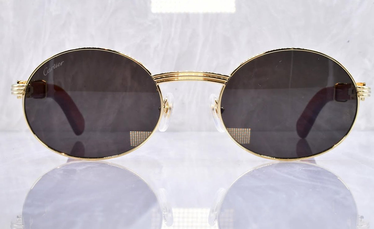 Pre-Owned Wood Frame Sunglasses Black Gradient